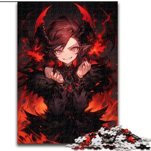 Puzzle für Teenager, 1000 Puzzles, Anime-Dämonenmädchen, Spielzeug, Lernspiele, stressabbauende Wanddekoration (Größe 26x38cm) von NBDSOYEWO
