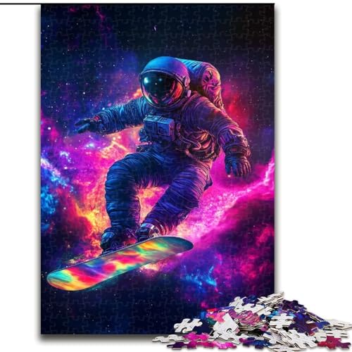 Puzzle für Teenager, 1000 Puzzles, Astronauten-Weltraum-Surfen, Spielzeug, Lernspiele, stressabbauende Wanddekoration (Größe 50x75cm) von NBDSOYEWO