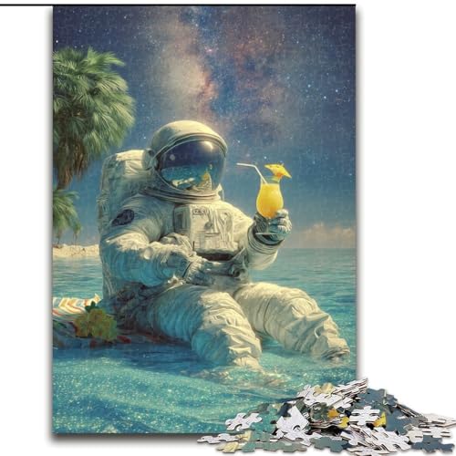 Puzzle für Teenager, 1000 Puzzles, Astronauten im Weltraum, Spielzeug, Lernspiele, stressabbauende Wanddekoration (Größe 50x75cm) von NBDSOYEWO