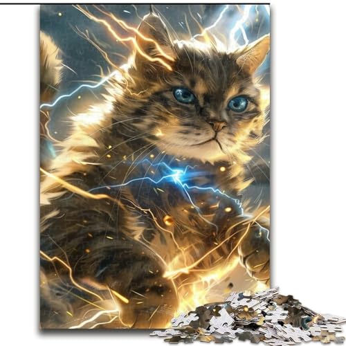 Puzzle für Teenager, 1000 Puzzles, Fantasiekatze, Spielzeug, Lernspiele, stressabbauende Wanddekoration (Größe 26x38cm) von NBDSOYEWO