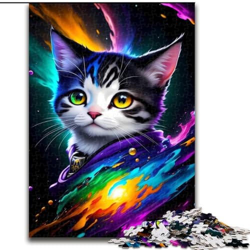 Puzzle für Teenager, 1000 Puzzles, Fantasy-Galaxie-Kätzchen, Spielzeug, Lernspiele, stressabbauende Wanddekoration (Größe 26x38cm) von NBDSOYEWO