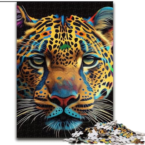 Puzzle für Teenager, 1000 Puzzles, Leoparden-Pop-Art-Tier, Spielzeug, Lernspiele, stressabbauende Wanddekoration (Größe 26x38cm) von NBDSOYEWO