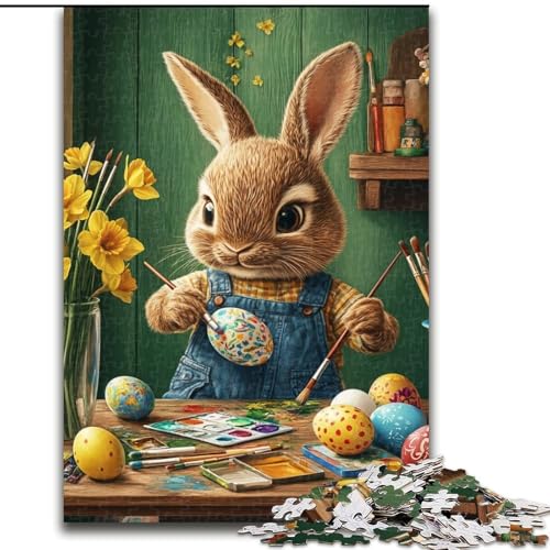 Puzzle für Teenager, 1000 Puzzles, Osterhase, Spielzeug, Lernspiele, stressabbauende Wanddekoration (Größe 26x38cm) von NBDSOYEWO