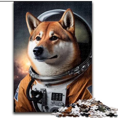 Puzzle für Teenager, 1000 Puzzles, Shiba Inu Astronaut, Spielzeug, Lernspiele, stressabbauende Wanddekoration (Größe 26x38cm) von NBDSOYEWO