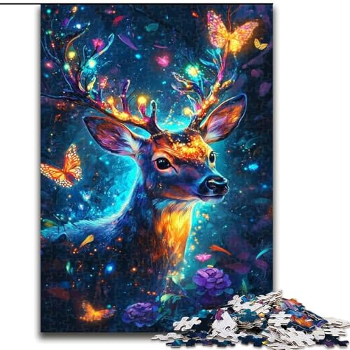 Puzzle für Teenager, 1000 Puzzles, Sikahirsch, Spielzeug, Lernspiele, stressabbauende Wanddekoration (Größe 26x38cm) von NBDSOYEWO