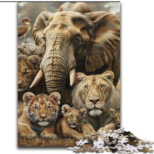 Puzzle für Teenager, 1000 Puzzles, afrikanische Tiere, Spielzeug, Lernspiele, stressabbauende Wanddekoration (Größe 50x75cm) von NBDSOYEWO