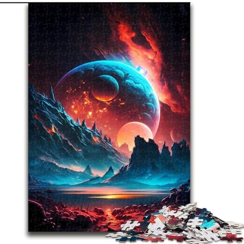 Puzzle für Teenager, 1000 Puzzles, kosmisches Planetenspektakel, Spielzeug, Lernspiele, stressabbauende Wanddekoration (Größe 50x75cm) von NBDSOYEWO