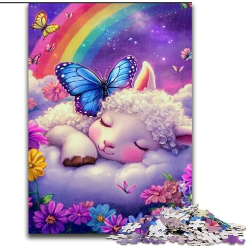 Puzzle für Teenager, 1000 Puzzles, schlafendes Schaf, Spielzeug, Lernspiele, stressabbauende Wanddekoration (Größe 50x75cm) von NBDSOYEWO