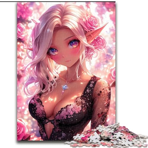 Puzzle für Teenager, 1000 Teile, Anime-Elfenmädchen, Familienunterhaltungsspielzeug, ganze Familie, ab 14 Jahren (Größe 26x38cm) von NBDSOYEWO