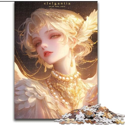 Puzzle für Teenager, 1000 Teile, Anime-Engelsmädchen, Dekomprimierendes intellektuelles Lernspielzeug, Geburtstagsgeschenk, Geschenke, Wandkunst (Größe 26x38cm) von NBDSOYEWO