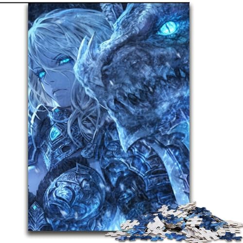 Puzzle für Teenager, 1000 Teile, Anime-Mädchen-Drache, Familienunterhaltungsspielzeug, ganze Familie, ab 14 Jahren (Größe 26x38cm) von NBDSOYEWO