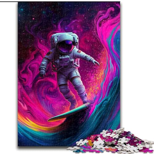 Puzzle für Teenager, 1000 Teile, Astronauten-Weltraum-Surfen, Lernspiel, Herausforderungsspielzeug, verbessert das Gedächtnis für 14-Jährige (Größe 50x75cm) von NBDSOYEWO