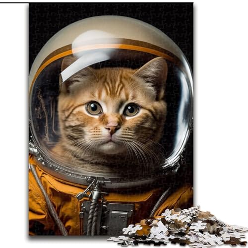 Puzzle für Teenager, 1000 Teile, Astronautenkatze, Dekomprimierendes intellektuelles Lernspielzeug, Geburtstagsgeschenk, Geschenke, Wandkunst (Größe 50x75cm) von NBDSOYEWO