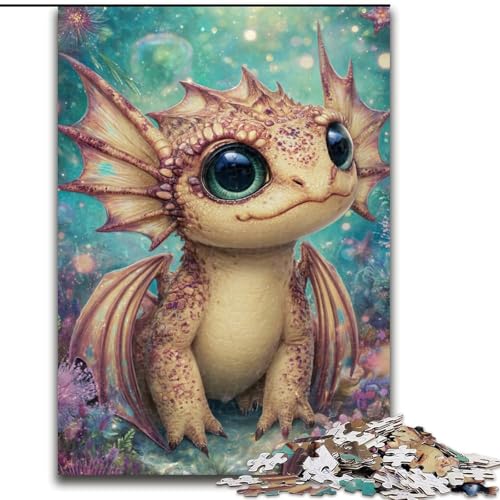 Puzzle für Teenager, 1000 Teile, Baby-Drache, Familienunterhaltungsspielzeug, ganze Familie, ab 14 Jahren (Größe 50x75cm) von NBDSOYEWO