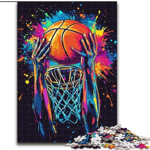 Puzzle für Teenager, 1000 Teile, Basketball-Sport, für Lernspiele, Herausforderungsspielzeug, verbessert das Gedächtnis für 14-Jährige (Größe 50x75cm) von NBDSOYEWO