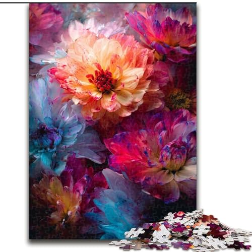 Puzzle für Teenager, 1000 Teile, Blumen, Elefantenspielzeug, Denkspiel, Geburtstagsgeschenk, Geschenke, Wandkunst für Kinder ab 14 Jahren (Größe 26x38cm) von NBDSOYEWO