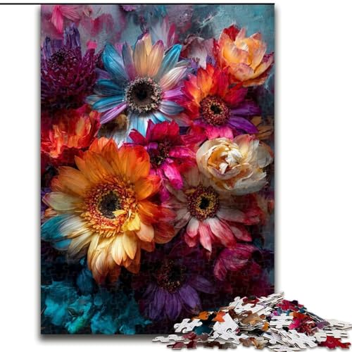 Puzzle für Teenager, 1000 Teile, Blumen, Stressabbau-Spielzeug, einzigartige Geburtstags- und Geschenkideen für Kinder ab 14 Jahren (Größe 50x75cm) von NBDSOYEWO