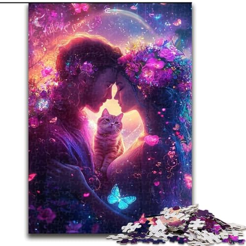Puzzle für Teenager, 1000 Teile, Blumenpaar, Stressabbau-Spielzeug, einzigartige Geburtstags- und Geschenkideen für Kinder ab 14 Jahren (Größe 50x75cm) von NBDSOYEWO