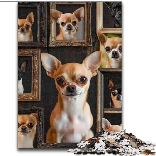 Puzzle für Teenager, 1000 Teile, Chihuahua-Collage, Dekomprimierendes intellektuelles Lernspielzeug, Geburtstagsgeschenk, Geschenke, Wandkunst (Größe 50x75cm) von NBDSOYEWO
