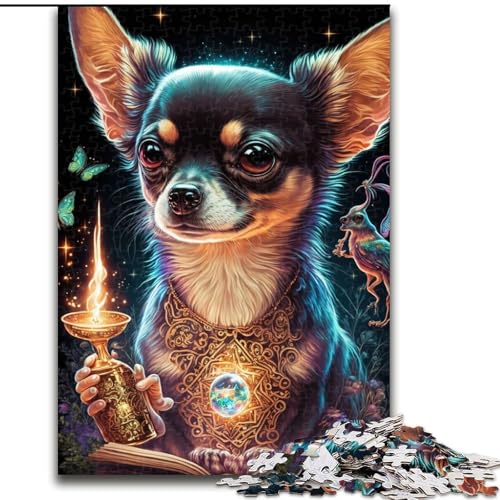 Puzzle für Teenager, 1000 Teile, Chihuahua-Hund, Dekomprimierendes intellektuelles Lernspielzeug, Geburtstagsgeschenk, Geschenke, Wandkunst (Größe 26x38cm) von NBDSOYEWO