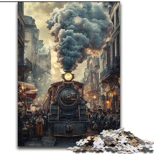 Puzzle für Teenager, 1000 Teile, Dampfzug, Spielzeug zum Stressabbau, einzigartige Geburtstags- und Geschenkideen für Kinder ab 14 Jahren (Größe 50x75cm) von NBDSOYEWO