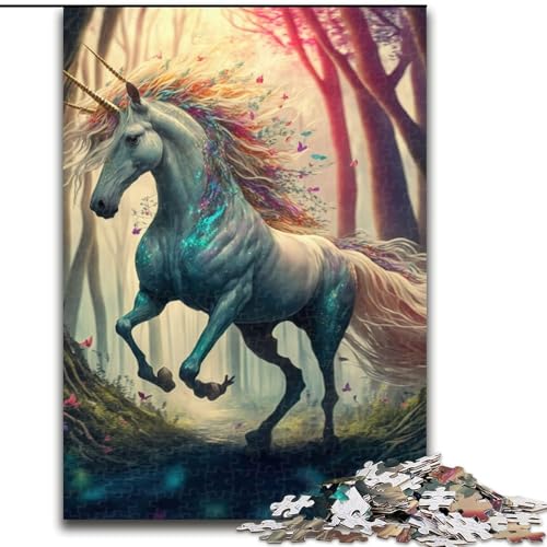 Puzzle für Teenager, 1000 Teile, EIN Cartoon-Einhorn, Familienunterhaltungsspielzeug, ganze Familie, für Kinder ab 14 Jahren (Größe 50x75cm) von NBDSOYEWO