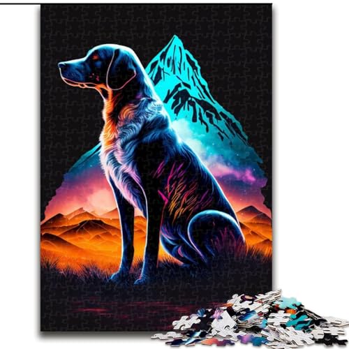 Puzzle für Teenager, 1000 Teile, EIN bunter Labrador-Hund, Familienunterhaltungsspielzeug, ganze Familie, für Kinder ab 14 Jahren (Größe 50x75cm) von NBDSOYEWO