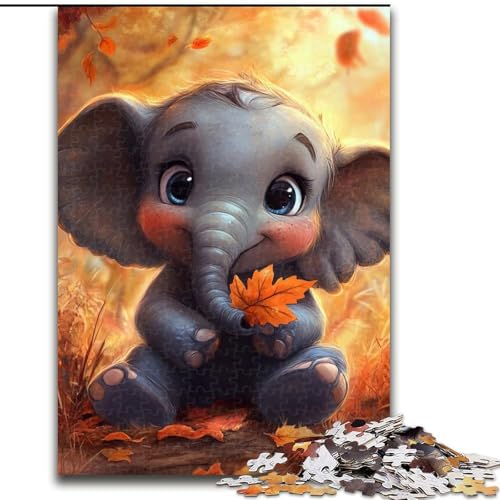 Puzzle für Teenager, 1000 Teile, Elefantenbaby, Stressabbau-Spielzeug, einzigartige Geburtstags- und Geschenkideen für Kinder ab 14 Jahren (Größe 26x38cm) von NBDSOYEWO