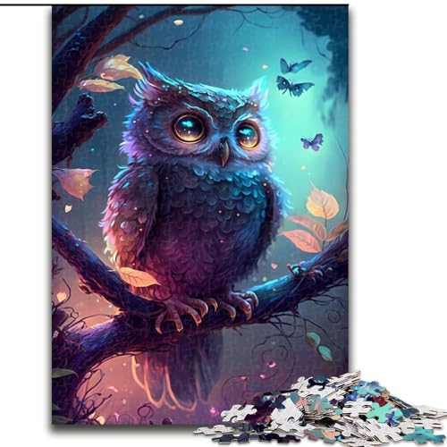 Puzzle für Teenager, 1000 Teile, Eule, Elefantenspielzeug, Denkspiel, Geburtstagsgeschenk, Geschenke, Wandkunst, für Kinder ab 14 Jahren (Größe 26x38cm) von NBDSOYEWO