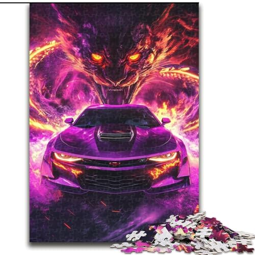 Puzzle für Teenager, 1000 Teile, Flying Dragon Sports Car, Familienunterhaltungsspielzeug, ganze Familie, ab 14 Jahren (Größe 26x38cm) von NBDSOYEWO