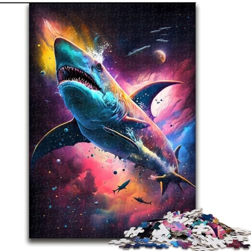 Puzzle für Teenager, 1000 Teile, Hai, Supernatural, Stressabbau-Spielzeug, einzigartige Geburtstags- und Geschenkideen für Kinder ab 14 Jahren (Größe 26x38cm) von NBDSOYEWO