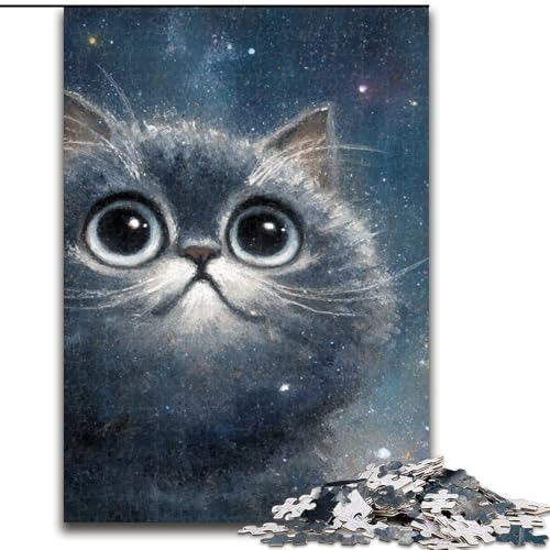 Puzzle für Teenager, 1000 Teile, Kunstkatze, Elefantenspielzeug, Denkspiel, Geburtstagsgeschenk, Geschenke, Wandkunst für Kinder ab 14 Jahren (Größe 50x75cm) von NBDSOYEWO