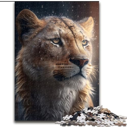 Puzzle für Teenager, 1000 Teile, Liger im Regen, für Kinder ab 14 Jahren, jedes Teil ist einzigartig – lustiges und herausforderndes Spiel für die ganze Familie, tolles Geschenk (Größe 26x38cm) von NBDSOYEWO