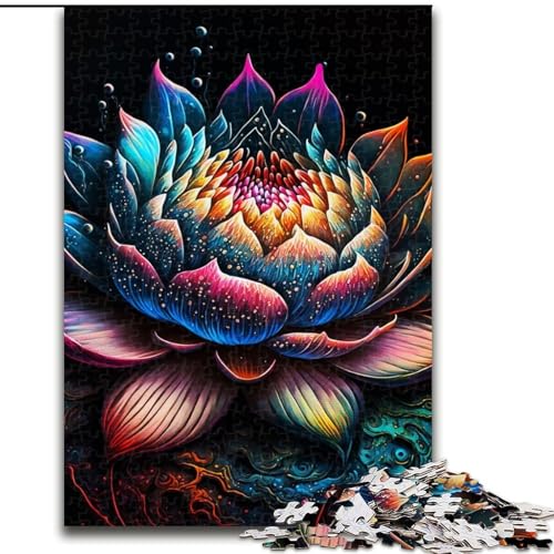 Puzzle für Teenager, 1000 Teile, Lotusblumenkunst, für Lernspiele, Herausforderungsspielzeug, zur Verbesserung des Gedächtnisses für 14-Jährige (Größe 26x38cm) von NBDSOYEWO