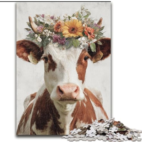 Puzzle für Teenager, 1000 Teile, Milchkuh, Elefantenspielzeug, Denkspiel, Geburtstagsgeschenk, Geschenke, Wandkunst, für Kinder ab 14 Jahren (Größe 26x38cm) von NBDSOYEWO