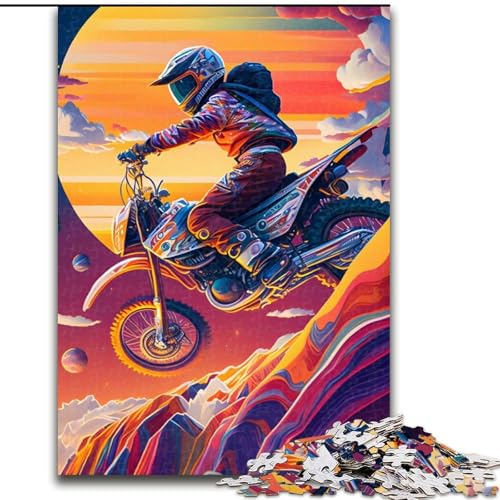 Puzzle für Teenager, 1000 Teile, Motocross, bunt, für Lernspiele, Herausforderungsspielzeug, verbessert das Gedächtnis für 14-Jährige (Größe 50x75cm) von NBDSOYEWO