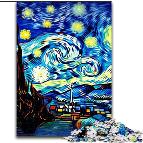 Puzzle für Teenager, 1000 Teile, Nachthimmelschloss, Familienunterhaltungsspielzeug, ganze Familie, ab 14 Jahren (Größe 50x75cm) von NBDSOYEWO