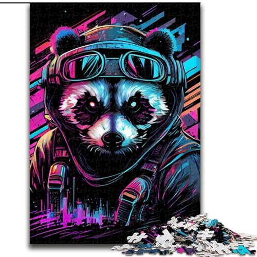 Puzzle für Teenager, 1000 Teile, Neon-Panda, für Kinder ab 14 Jahren, jedes Teil ist einzigartig – lustiges und herausforderndes Spiel für die ganze Familie, tolles Geschenk (Größe 26x38cm) von NBDSOYEWO