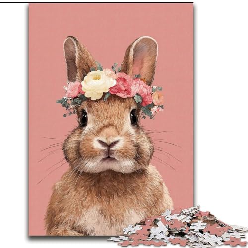 Puzzle für Teenager, 1000 Teile, Osterhase, Dekomprimierendes intellektuelles Lernspielzeug, Geburtstagsgeschenk, Geschenke, Wandkunst (Größe 26x38cm) von NBDSOYEWO
