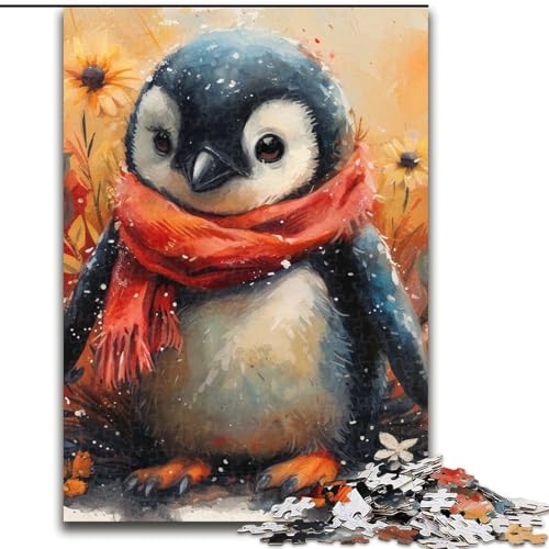 Puzzle für Teenager, 1000 Teile, Pinguin, Lernspiel, Herausforderungsspielzeug, verbessert das Gedächtnis für 14-Jährige (Größe 26x38cm) von NBDSOYEWO