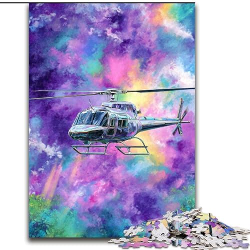Puzzle für Teenager, 1000 Teile, Psychedelischer Hubschrauber, für Lernspiele, Herausforderungsspielzeug, verbessert das Gedächtnis für 14-Jährige (Größe 50x75cm) von NBDSOYEWO