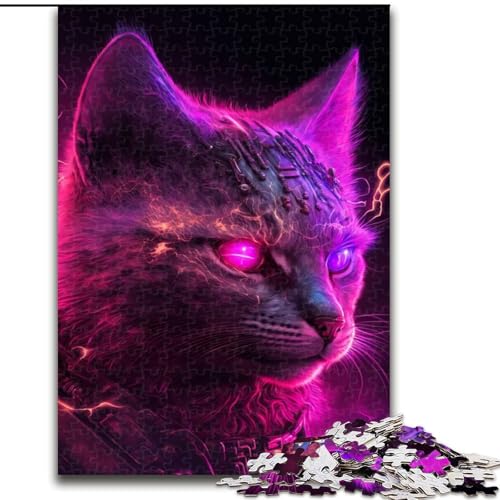 Puzzle für Teenager, 1000 Teile, Punk-Mensch-Katze, Elefantenspielzeug, Denkspiel, Geburtstagsgeschenk, Geschenke, Wandkunst, für Kinder ab 14 Jahren (Größe 26x38cm) von NBDSOYEWO