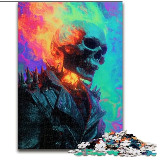 Puzzle für Teenager, 1000 Teile, Rauchiger Totenkopf, Lernspiel, Herausforderungsspielzeug, Gedächtnistraining für 14-Jährige (Größe 50x75cm) von NBDSOYEWO