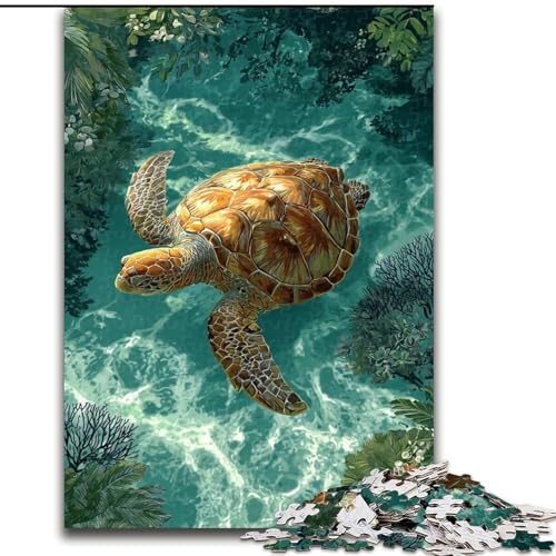 Puzzle für Teenager, 1000 Teile, Schildkröte, Familienunterhaltungsspielzeug, ganze Familie, ab 14 Jahren (Größe 26x38cm) von NBDSOYEWO