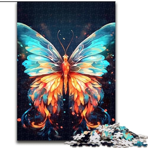 Puzzle für Teenager, 1000 Teile, Schmetterlingsfeuer, Stressabbau-Spielzeug, einzigartige Geburtstags- und Geschenkideen für Kinder ab 14 Jahren (Größe 26x38cm) von NBDSOYEWO