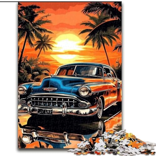 Puzzle für Teenager, 1000 Teile, Sportwagen im Sonnenuntergang, Lernspiel, Herausforderungsspielzeug, verbessert das Gedächtnis für 14-Jährige (Größe 50x75cm) von NBDSOYEWO
