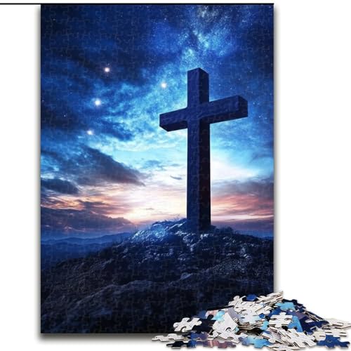 Puzzle für Teenager, 1000 Teile, Sternenkreuz, Stressabbau-Spielzeug, einzigartige Geburtstags- und Geschenkideen für Kinder ab 14 Jahren (Größe 26x38cm) von NBDSOYEWO