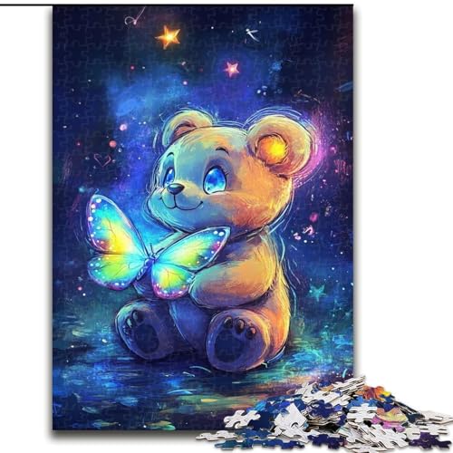 Puzzle für Teenager, 1000 Teile, Teddybär, Stressabbau-Spielzeug, einzigartige Geburtstags- und Geschenkideen für Kinder ab 14 Jahren (Größe 26x38cm) von NBDSOYEWO
