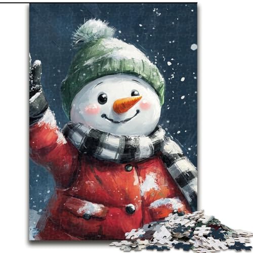 Puzzle für Teenager, 1000 Teile, Weihnachtsschneemann, Stressabbau-Spielzeug, einzigartige Geburtstags- und Geschenkideen für Kinder ab 14 Jahren (Größe 26x38cm) von NBDSOYEWO