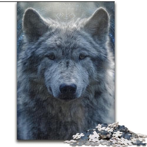 Puzzle für Teenager, 1000 Teile, Wolf im Schnee, für Kinder ab 14 Jahren, jedes Teil ist einzigartig – lustiges und herausforderndes Spiel für die ganze Familie, tolles Geschenk (Größe 26x38cm) von NBDSOYEWO